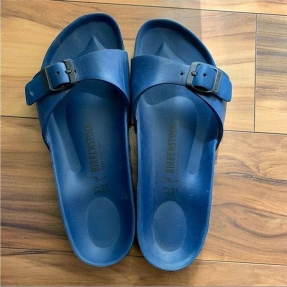 Birkenstock Blue Slide Sandals - Picture 1 of 6